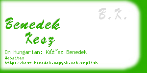 benedek kesz business card